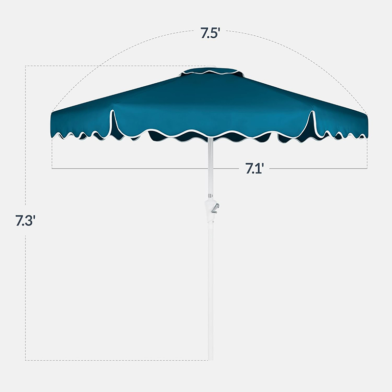 Scalloped Edge Aluminum Patio Umbrella