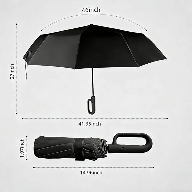 Ergonomic C Handle Folding Umbrella