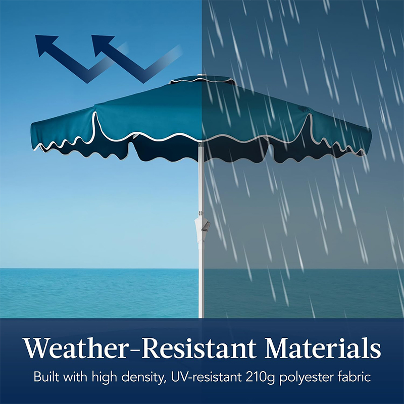 Scalloped Edge Aluminum Patio Umbrella