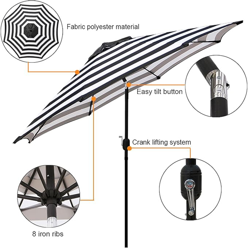 Striped Branding Promotional Patio Umbrella