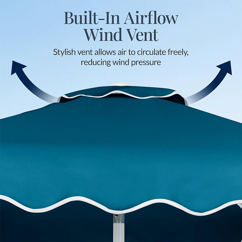 Scalloped Edge Aluminum Patio Umbrella