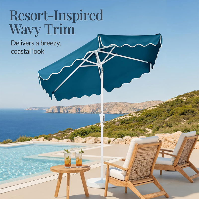 Scalloped Edge Aluminum Patio Umbrella