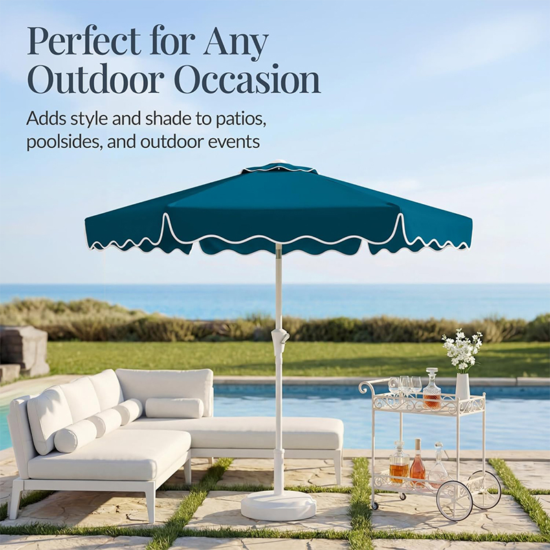 Scalloped Edge Aluminum Patio Umbrella