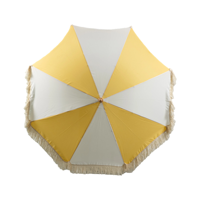 Sunshine Color Block Fringe Beach Umbrella