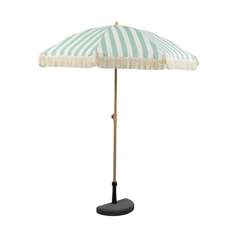 Sunshine Color Block Fringe Beach Umbrella