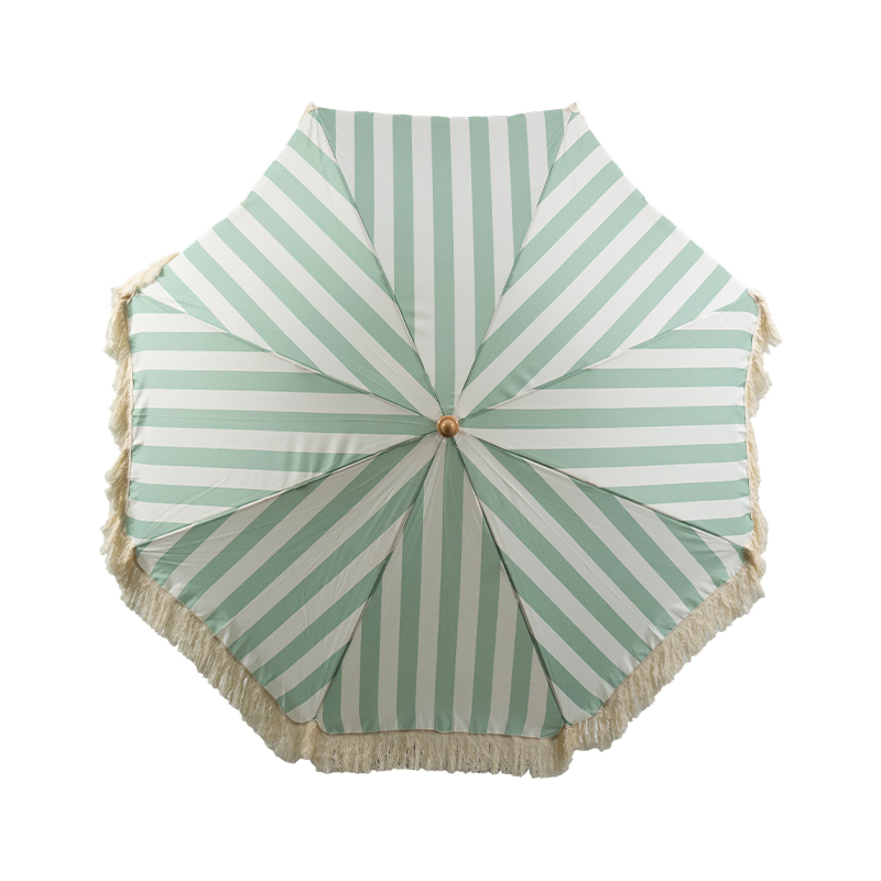 Sunshine Color Block Fringe Beach Umbrella