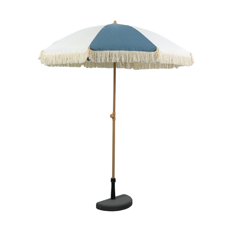 Sunshine Color Block Fringe Beach Umbrella