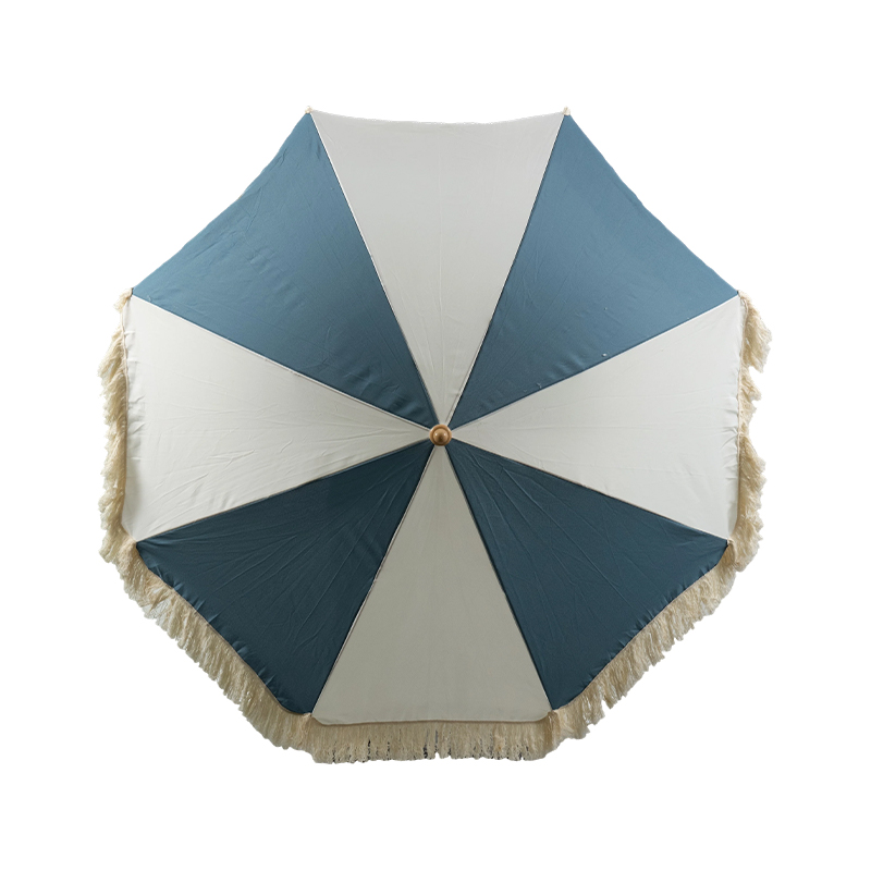 Sunshine Color Block Fringe Beach Umbrella