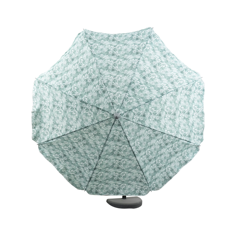 Tropical Leaf Aluminum Beach Umbrella for Resorts & Coastal Leisure