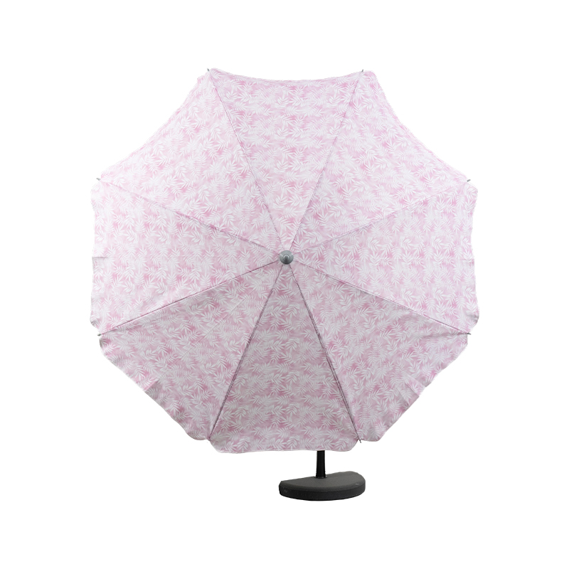 Tropical Leaf Aluminum Beach Umbrella for Resorts & Coastal Leisure