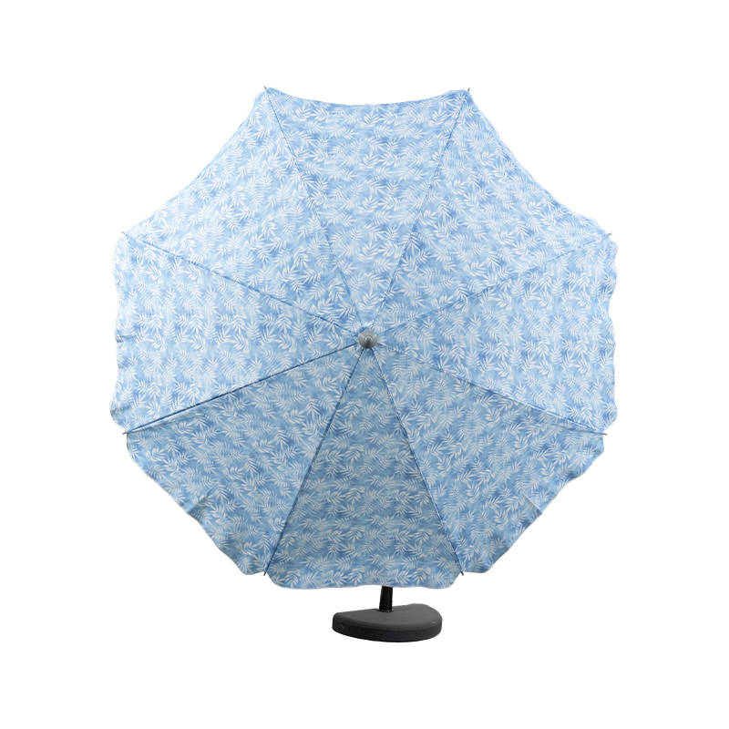 Tropical Leaf Aluminum Beach Umbrella for Resorts & Coastal Leisure