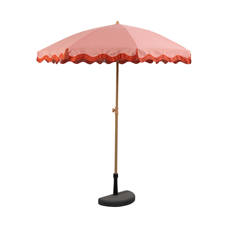 Luxury Scalloped Polyester Beach Umbrella