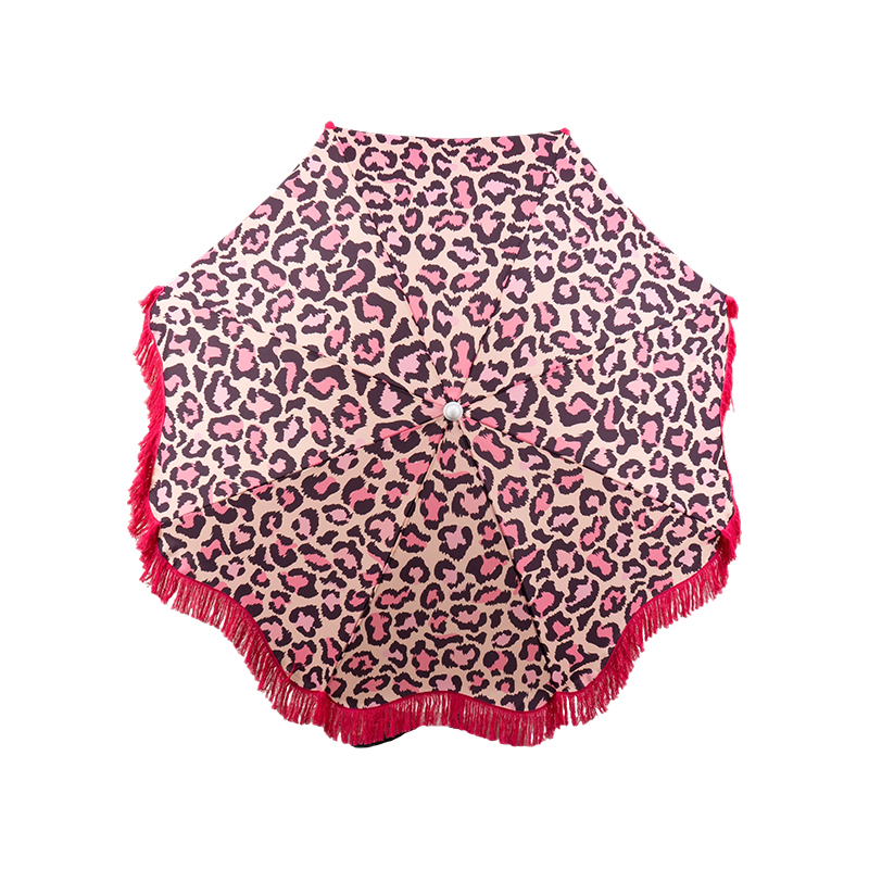 Fashion Animal Print Fringe Beach Umbrella