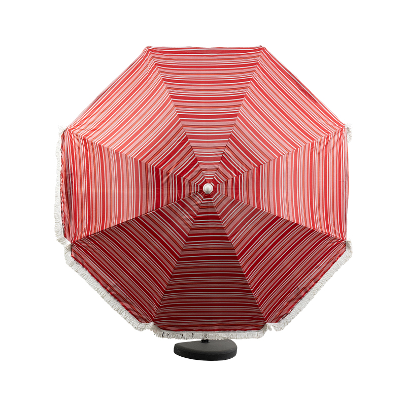 Classic Riviera Stripe Fringe Beach Umbrella