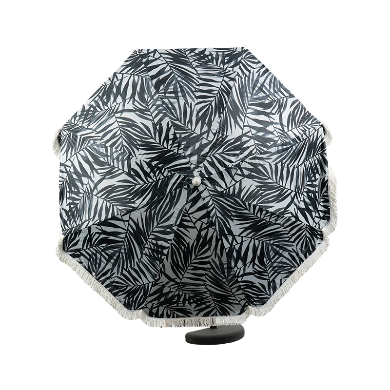 Classic Riviera Stripe Fringe Beach Umbrella