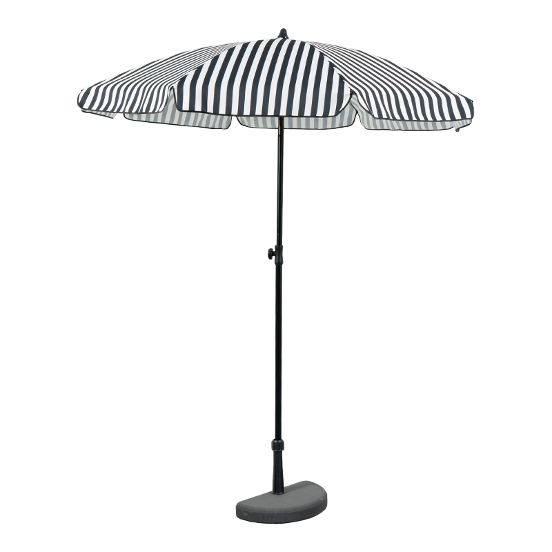Black & White Tropical Print Polyester Beach Umbrella