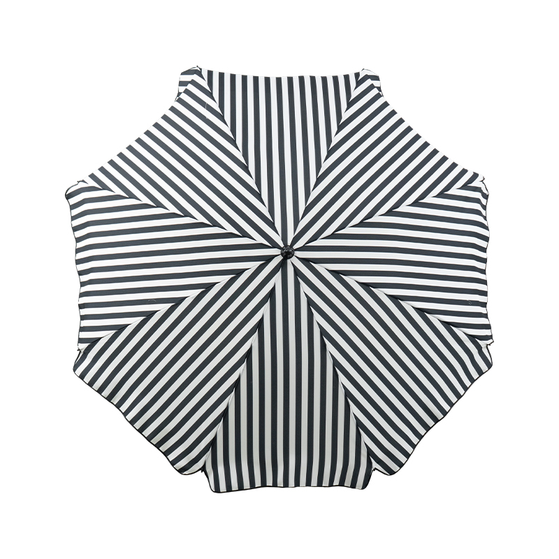 Black & White Tropical Print Polyester Beach Umbrella