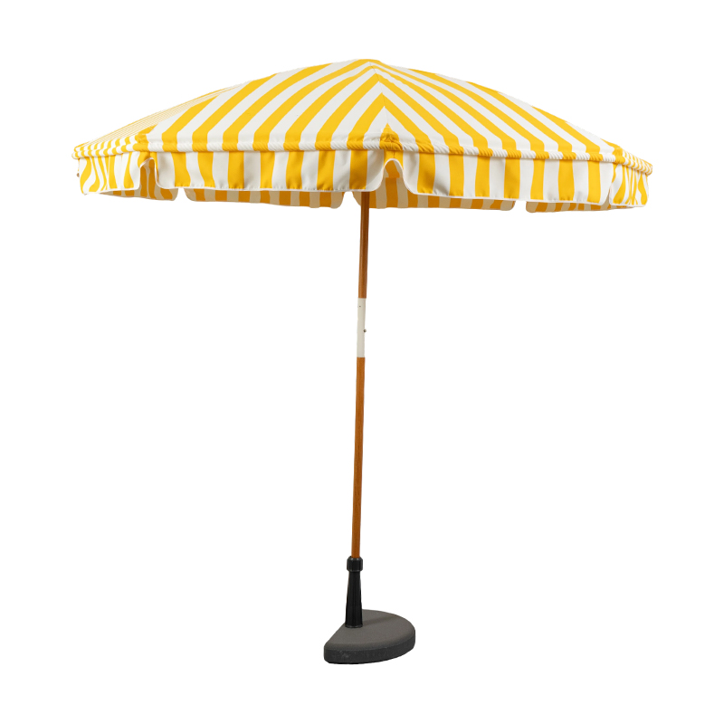 Vintage Striped Cotton Beach Umbrella