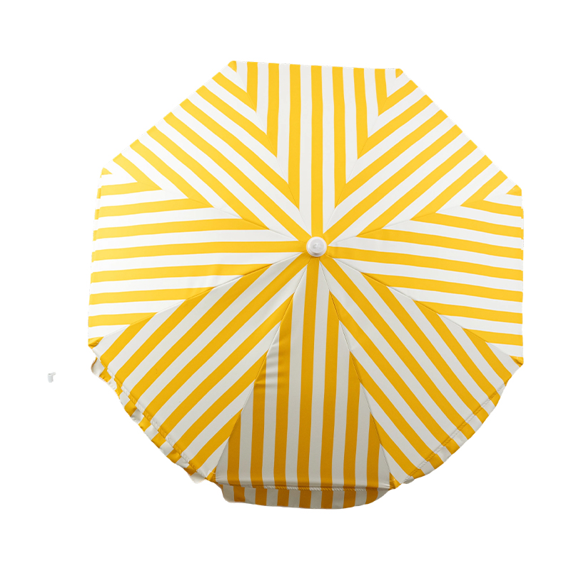 Vintage Striped Cotton Beach Umbrella