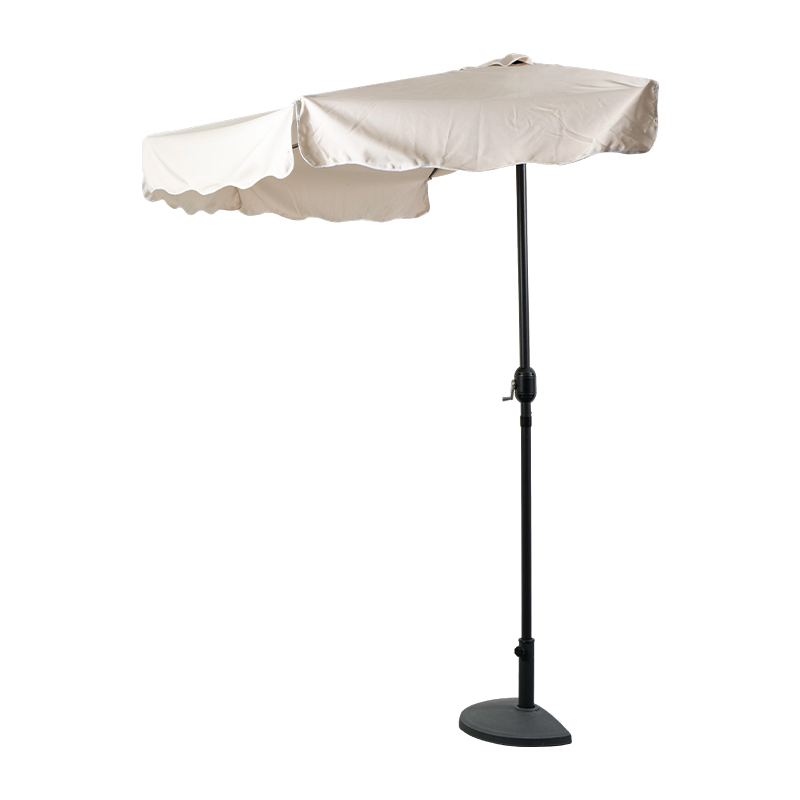 Modern Square Steel Patio Umbrella with Scalloped Edge Canopy for Premium Outdoor Spaces