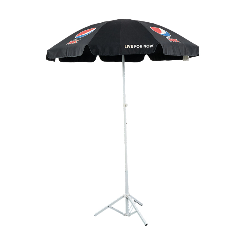 Custom Logo Promotional Beach Umbrella with Full-Color Brand Printing for Outdoor Marketing Events