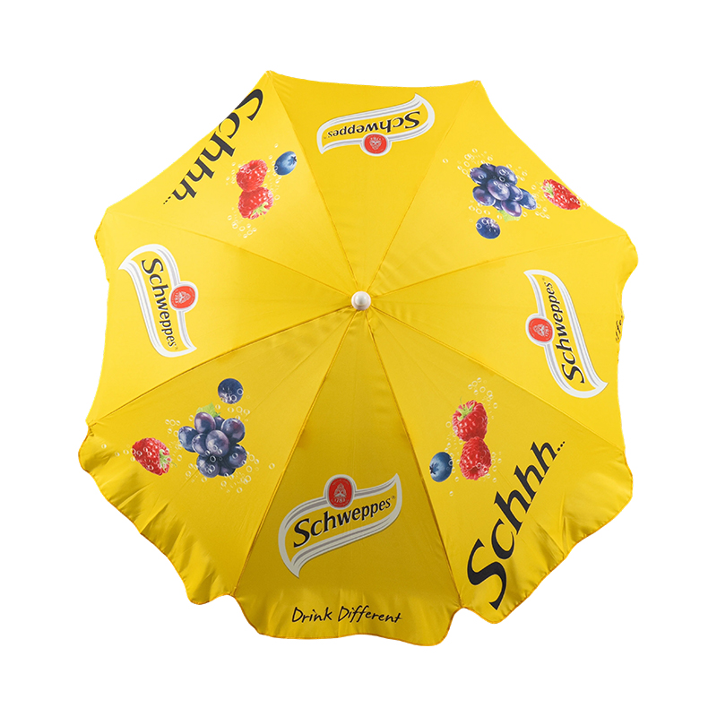 Custom Logo Promotional Beach Umbrella with Full-Color Brand Printing for Outdoor Marketing Events
