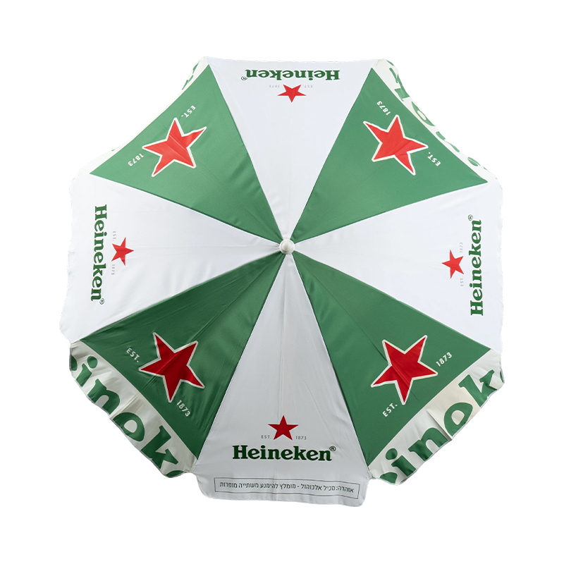 Custom Logo Promotional Beach Umbrella with Full-Color Brand Printing for Outdoor Marketing Events