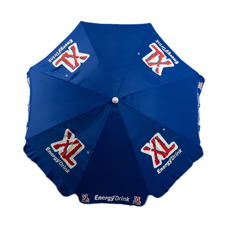 Custom Logo Promotional Beach Umbrella with Full-Color Brand Printing for Outdoor Marketing Events