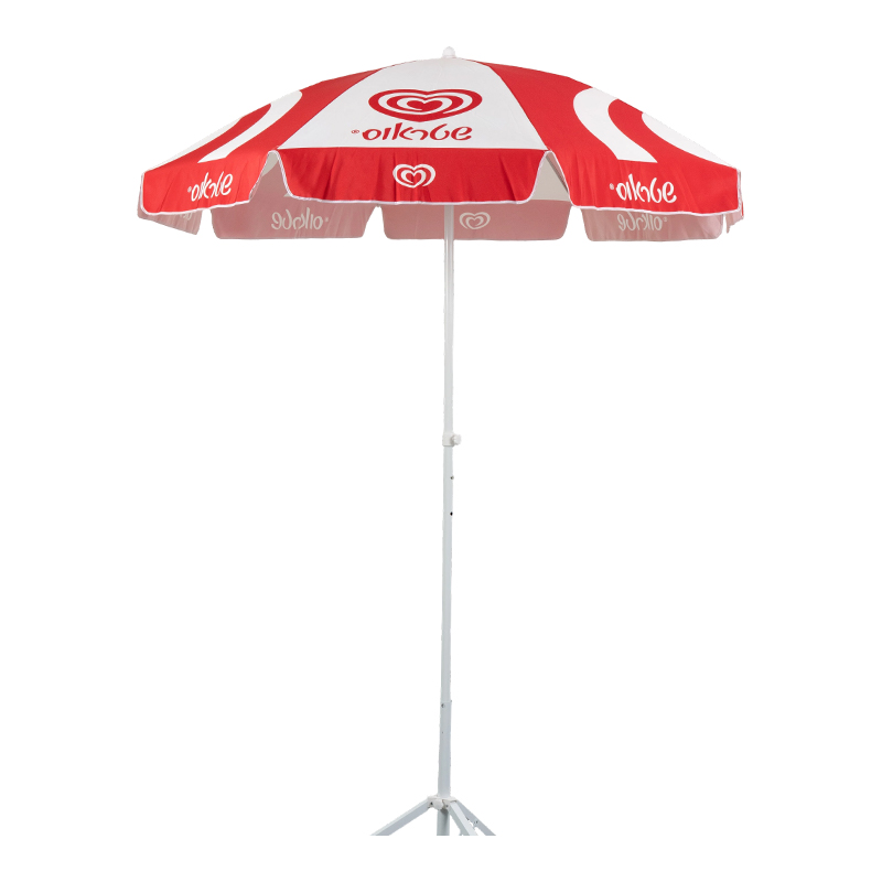 Custom Logo Promotional Beach Umbrella with Full-Color Brand Printing for Outdoor Marketing Events