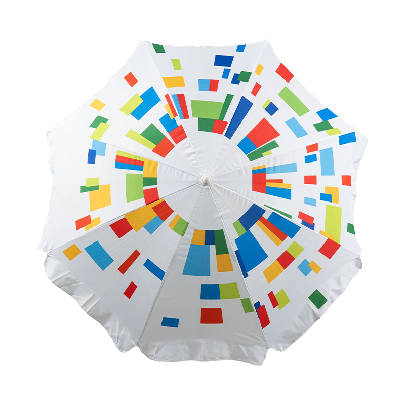 Custom Logo Promotional Beach Umbrella with Full-Color Brand Printing for Outdoor Marketing Events