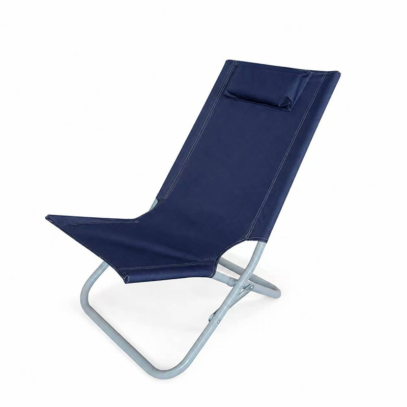 Ergonomic Folding Steel Beach Chair with Contoured Sling Seat for Relaxing Outdoor Comfort