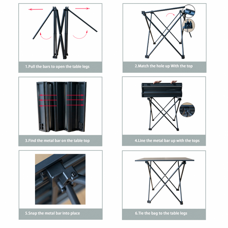 Heavy Duty Folding Steel Beach Table with Stable Slatted Top for Camping and Outdoor Grill Use