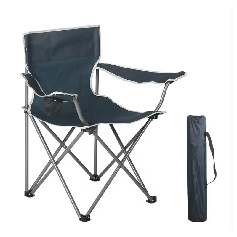 Portable Folding Steel Beach Chair with Durable Oxford Fabric Seat for Outdoor Leisure